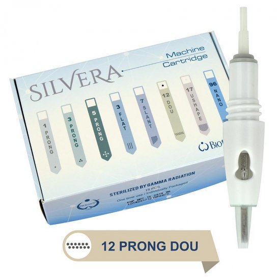 12 Prong, Flat, Double Needle for Silvera Machine（シルヴェラ12本平針）